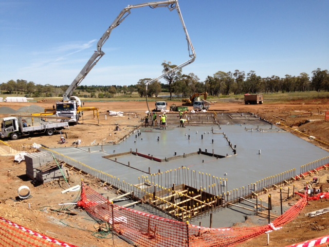 large slab poured ready