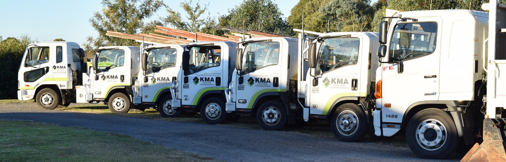 The KMA Concrete Constructions truck fleet ready to service greater Sydney